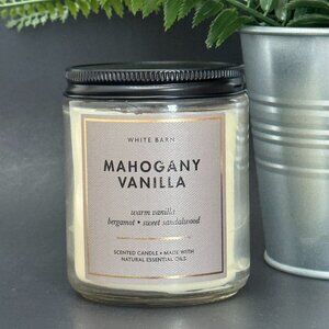 BBW Mahogany Vanilla White Barn Bath & Body Works Mason Jar Single Wick Candle